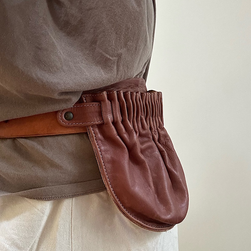 Leather Belted Hip Pouch Satchel Handmade one of a kind